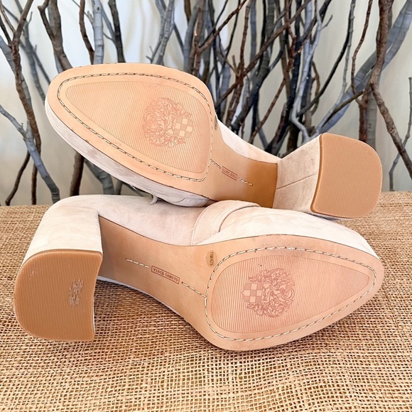 Vince Camuto Grinilia Suede Platform Block Heel Loafers Size 11 - Picture 9 of 13